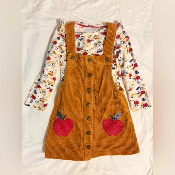 Tahari Apple Embroidered Corduroy Jumper Set size 3T - Picture 3 of 7